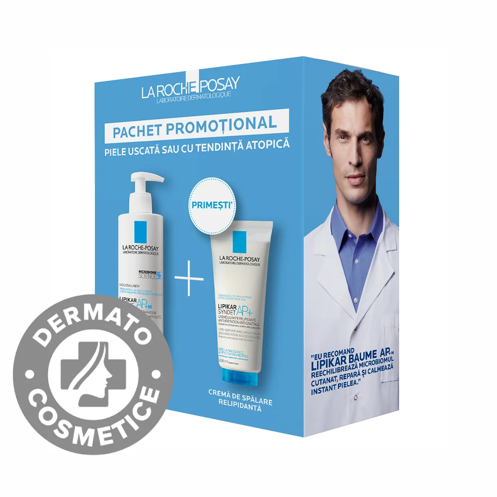 Pachet Balsam Lipikar Baume AP+M 400ml + Crema de spalare Syndet AP+ 200ml, La Roche-Posay