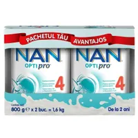 Pachet Nan 4 Optipro +2 ani, 2 x 800g, Nestle