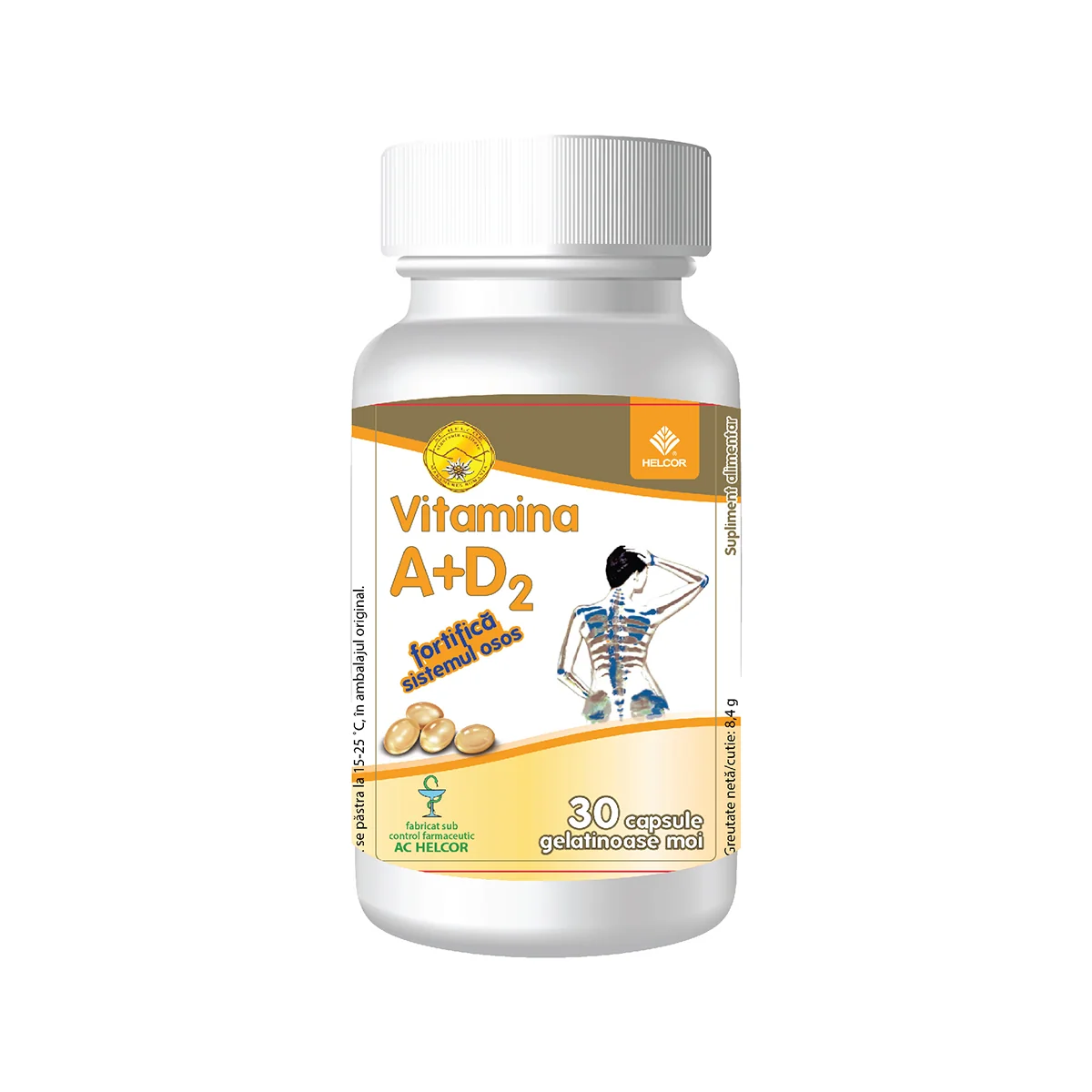 Vitamina A + D2, 30 capsule gelatinoase, BioSunLine