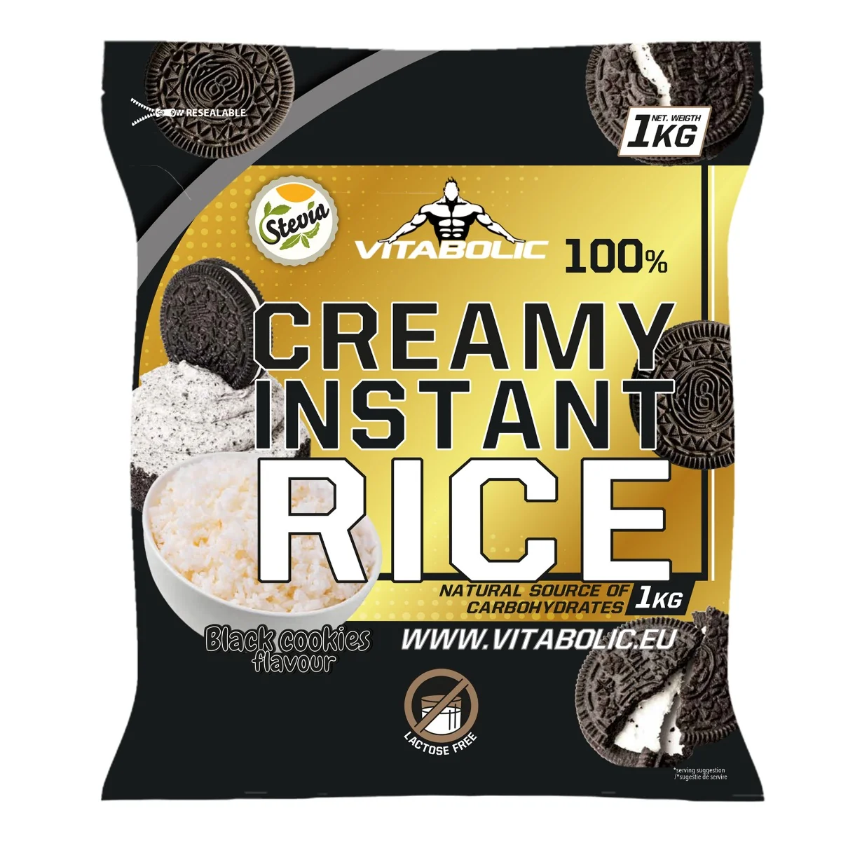 Creamy Instant Rice Black Cookies, 1kg, Vitabolic