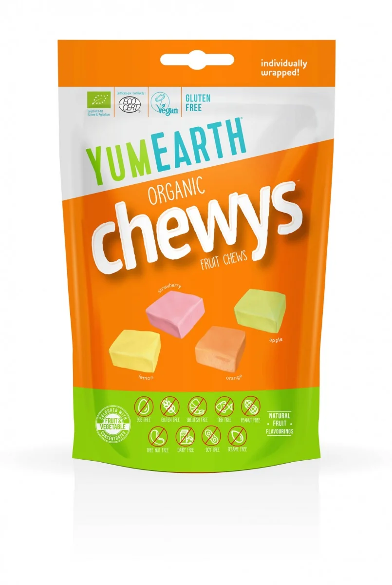 Caramele asortate bio fara gluten Chewys, 142g, Yumearth