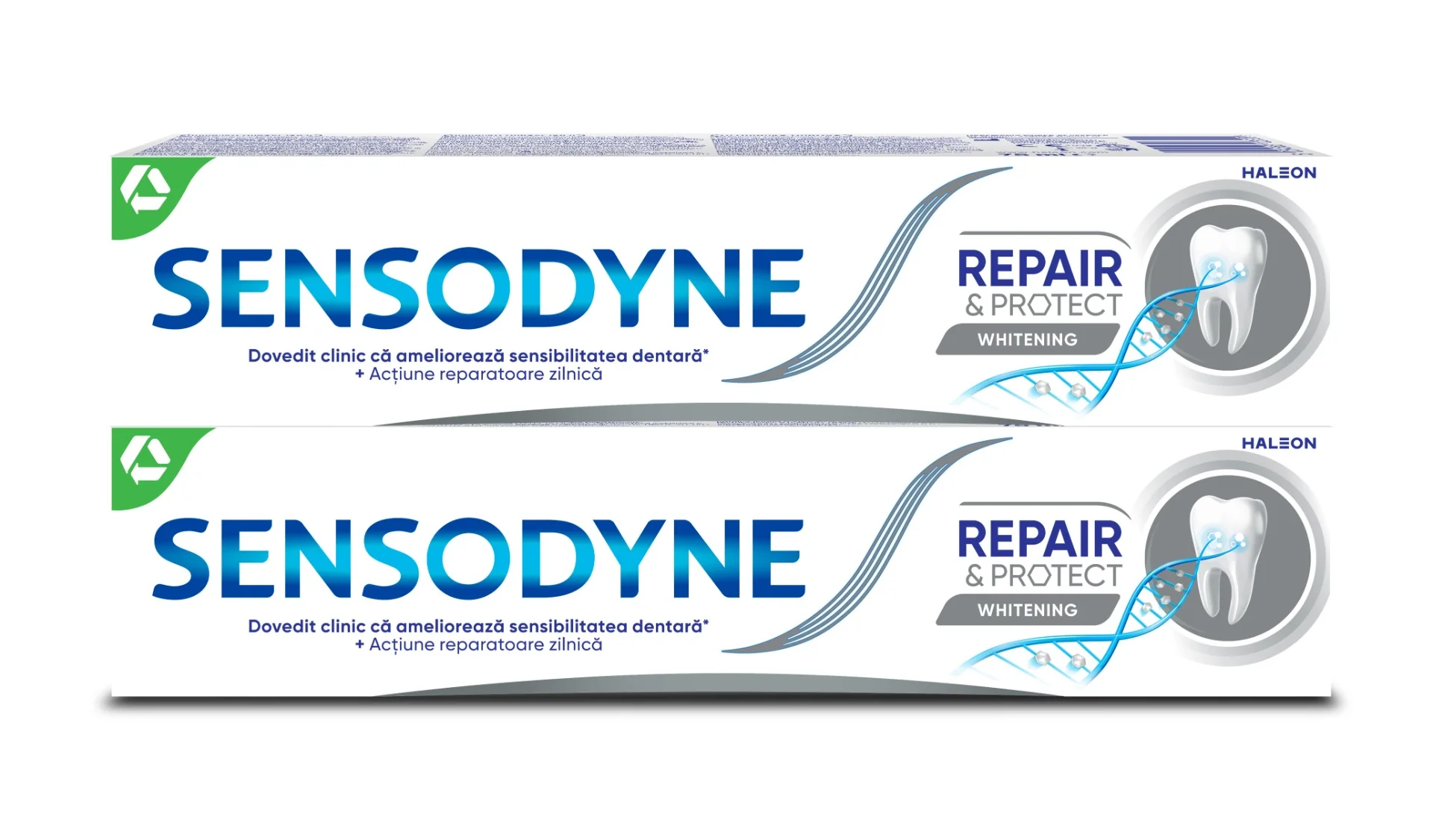 Pachet Pasta de dinti Repair & Protect Whitening 1 + 50% reducere la al doilea produs, 2 x 75ml, Sensodyne