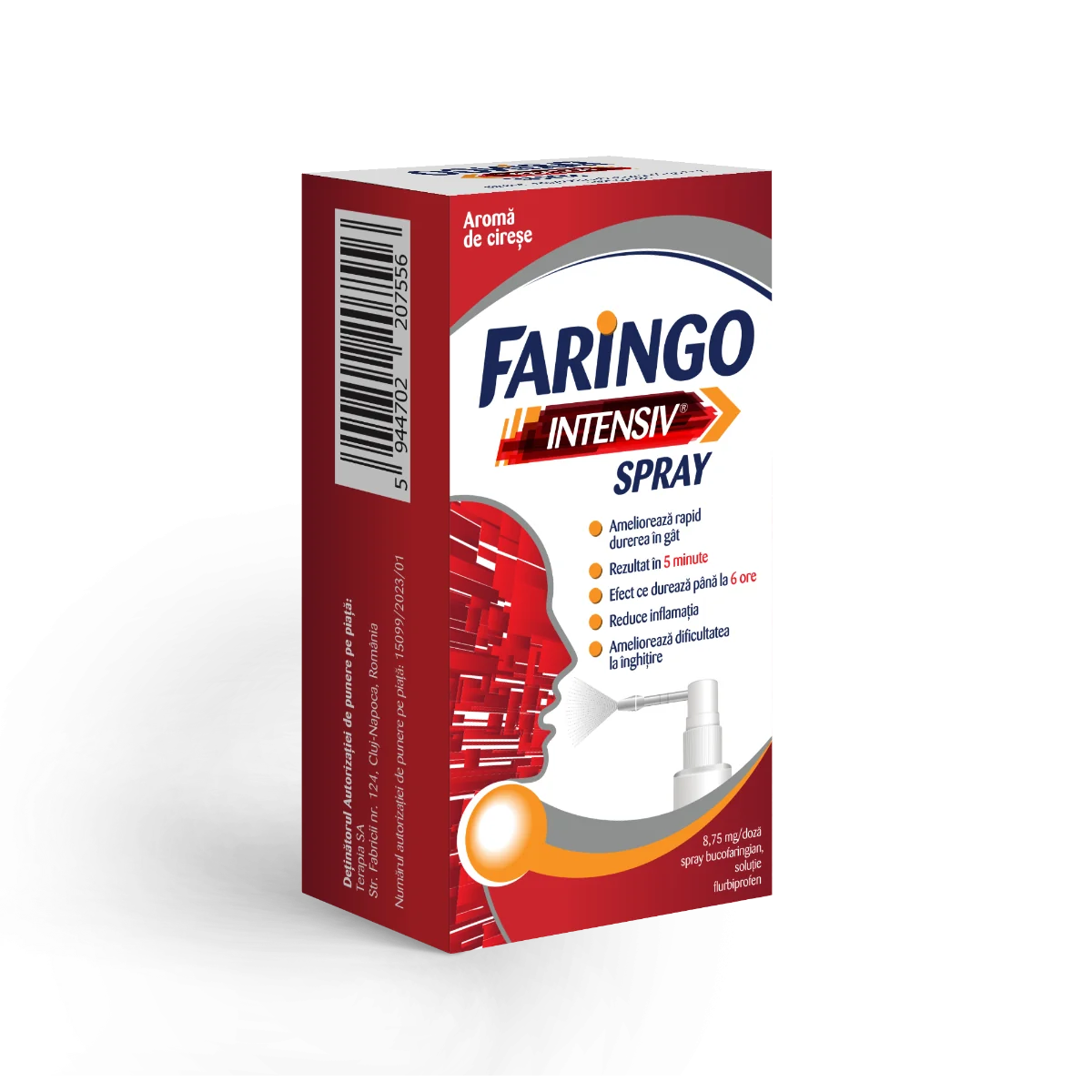 Faringo Intensiv Spray 8,75mg/doza, 15ml, Terapia