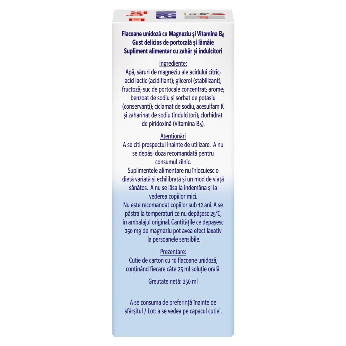 Magneziu lichid 375mg, 10 flacoane unidoza, Doppelherz