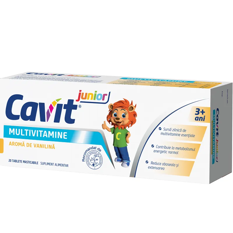 Cavit Junior vanilie, 20 tablete, Biofarm