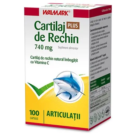 Cartilaj de Rechin Plus cu vitamina C, 100 capsule, Walmark