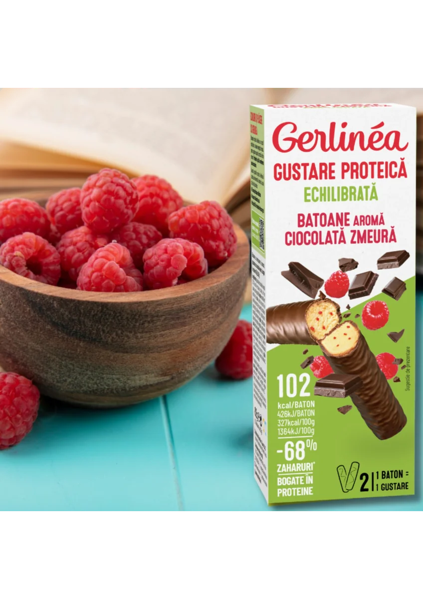 Batoane cioco-zmeura, 62g, Gerlinea