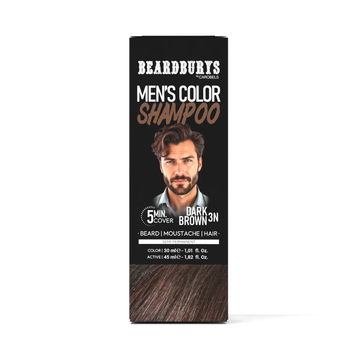 Vopsea semipermanenta pentru par barba si mustata Dark Brown 3N, 75ml, Beardburys