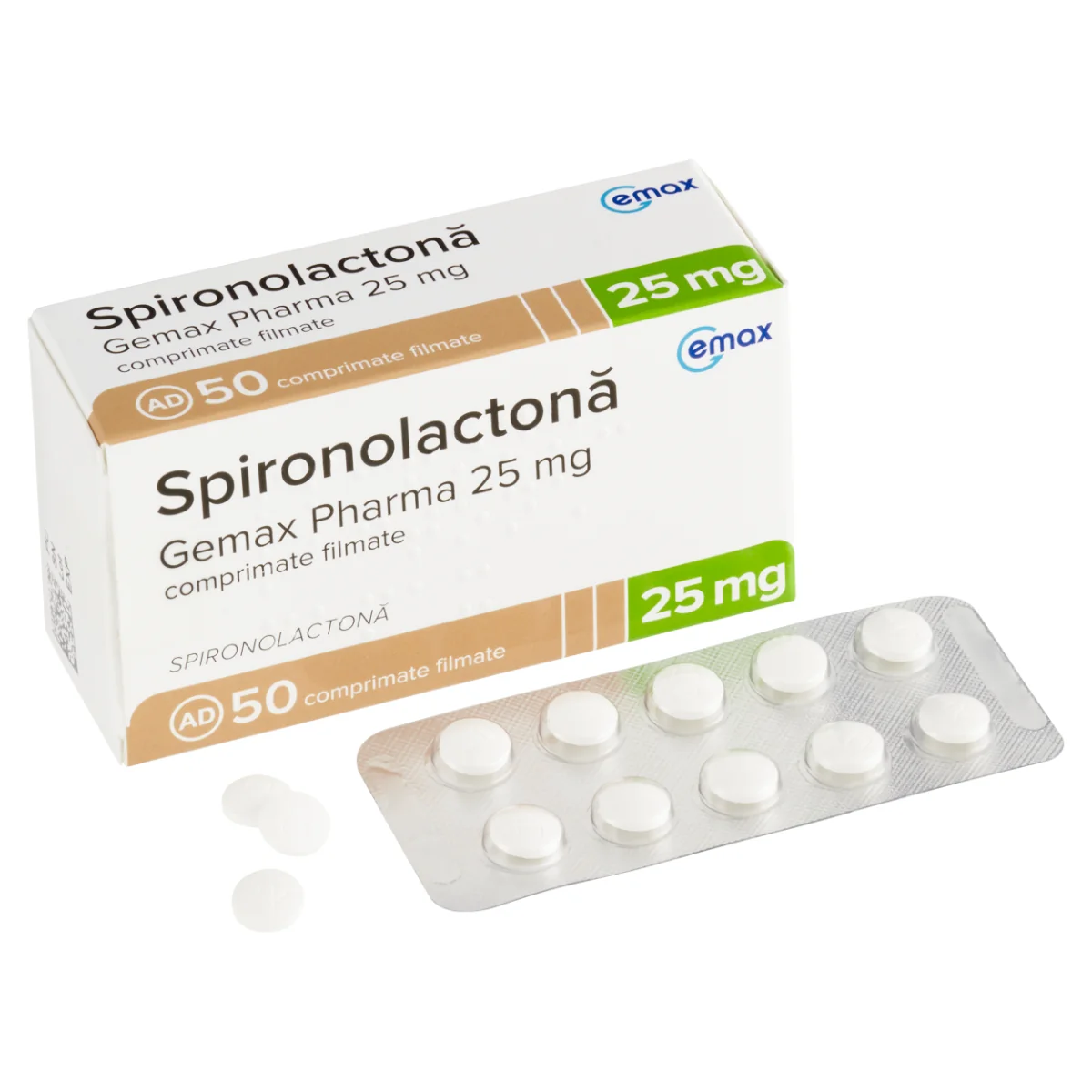 Spironolactona 25mg, 50 comprimate filmate, Gemax