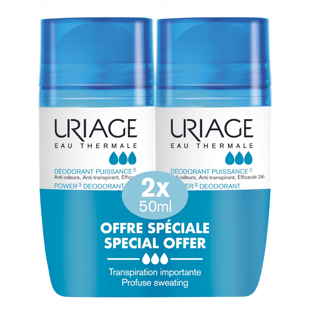 Pachet Deodorant roll-on Puissance, 2 x 50ml, Uriage