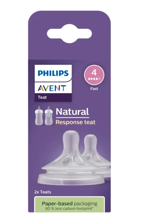 Set tetine cu debit rapid pentru +3 luni Natural Response SCY964/02, 2 bucati, Philips Avent