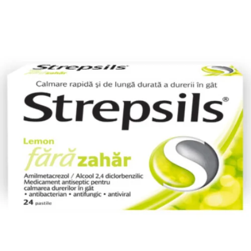 Strepsils lemon fara zahar, 24 pastile, Reckitt