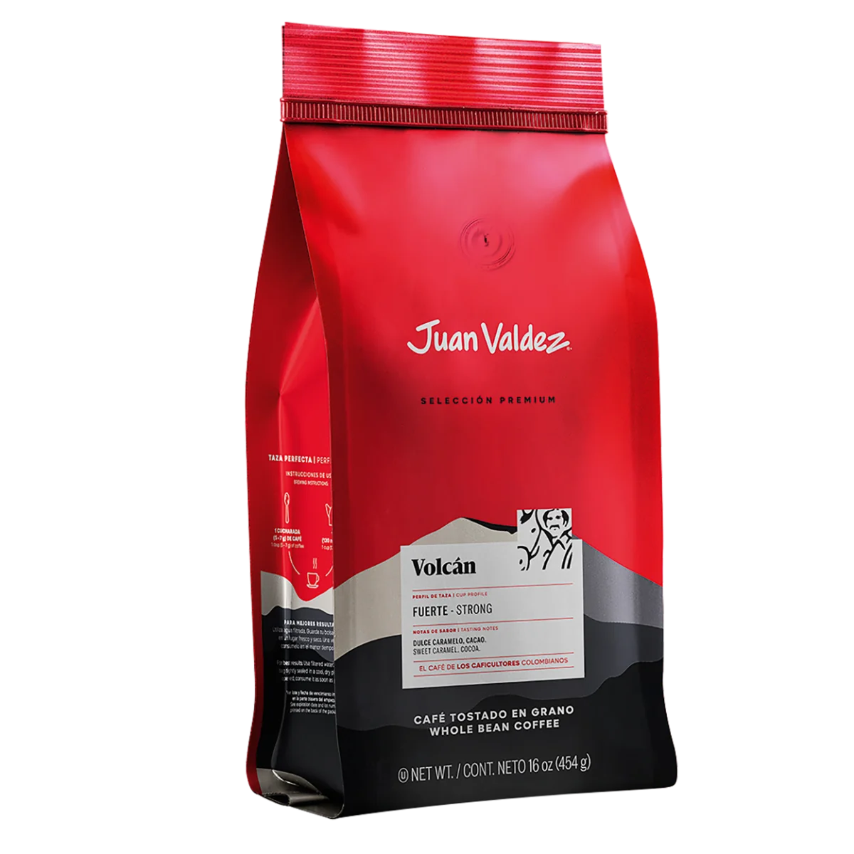 Cafea premium boabe Volcan, 454g, Juan Valdez