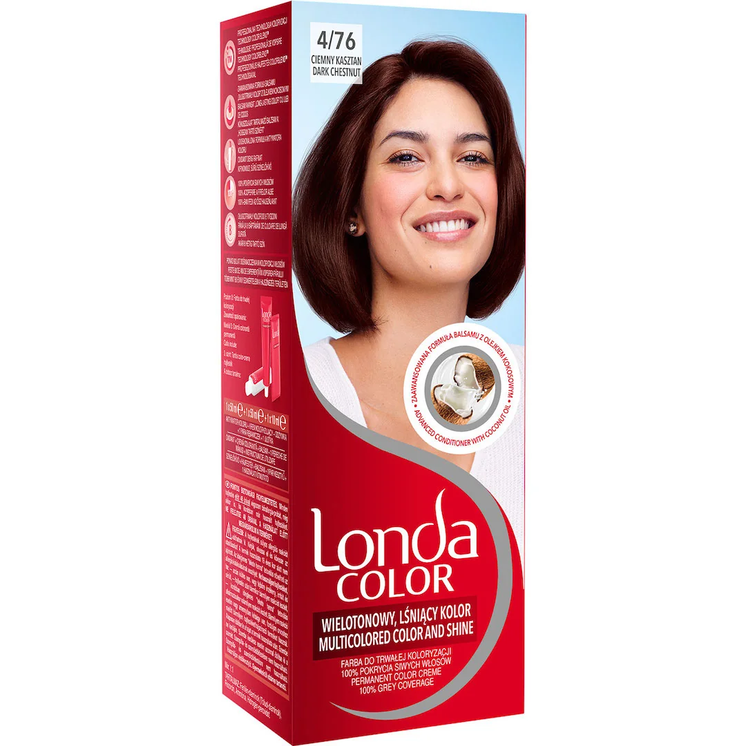 Vopsea de par permanenta 4/76 Castaniu inchis, 110ml, Londa