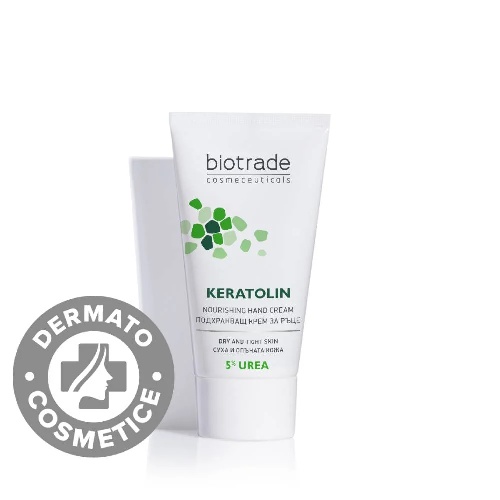 Crema pentru maini cu 5% uree Keratolin Hands, 50ml, Biotrade