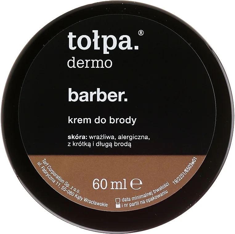 Crema pentru barba Dermo Men, 60ml, Tolpa