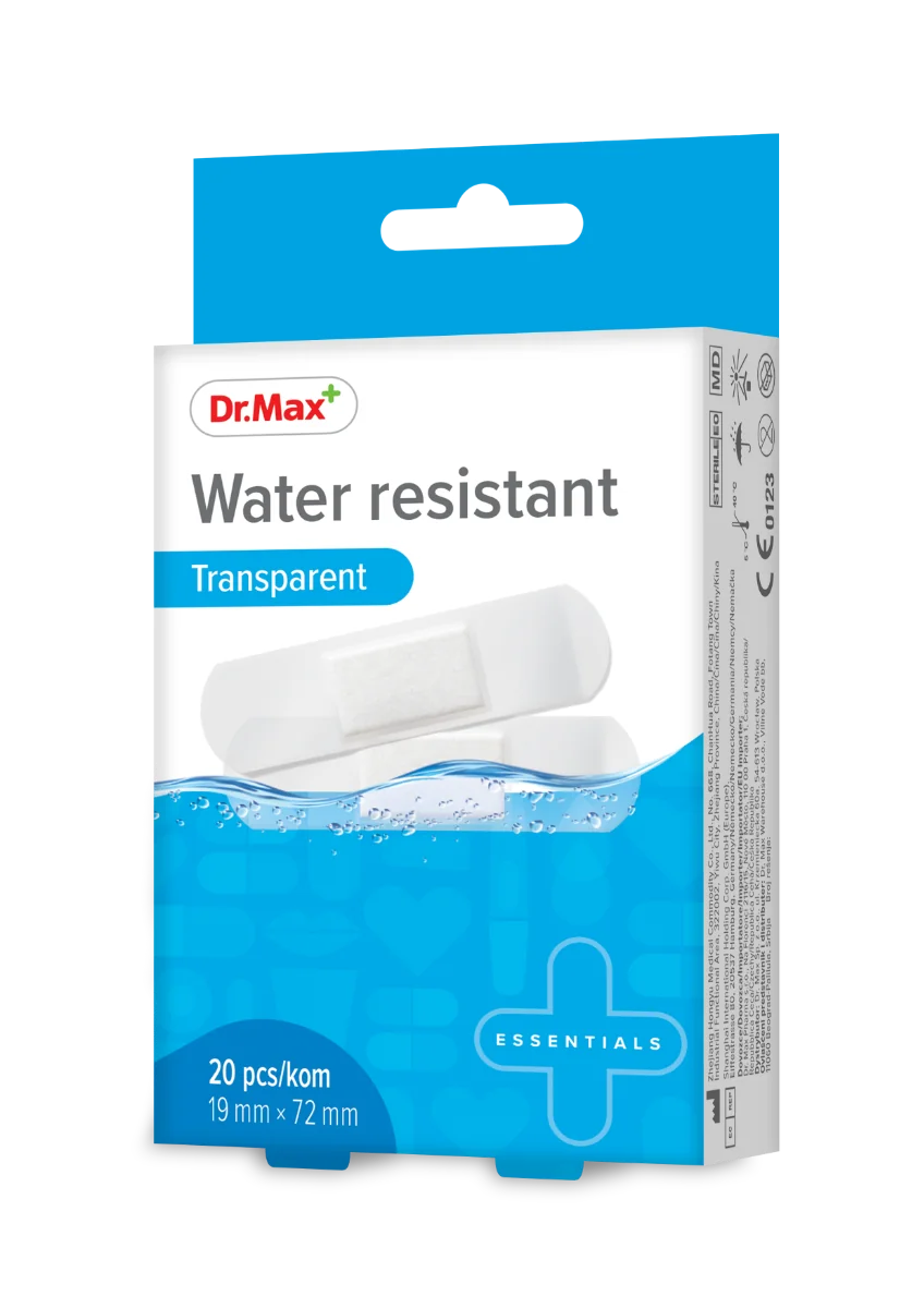 Dr. Max Plasturi transparenti rezistenti la apa 19 x 72mm, 20 bucati 