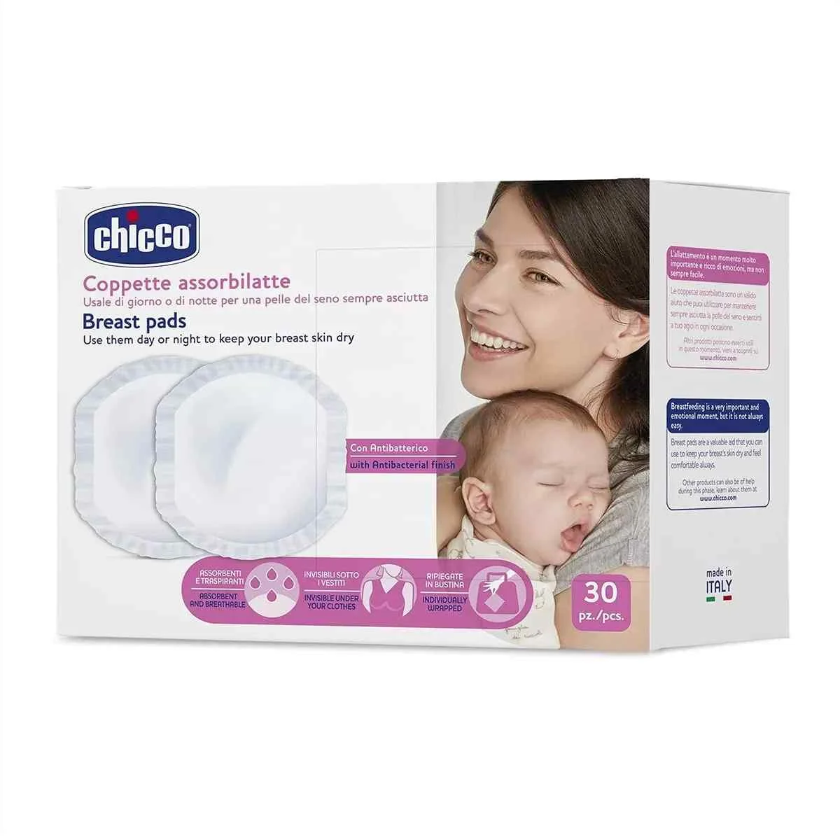 Tampoane pentru sani Extra Confort Natural Feeling, 30 bucati, Chicco