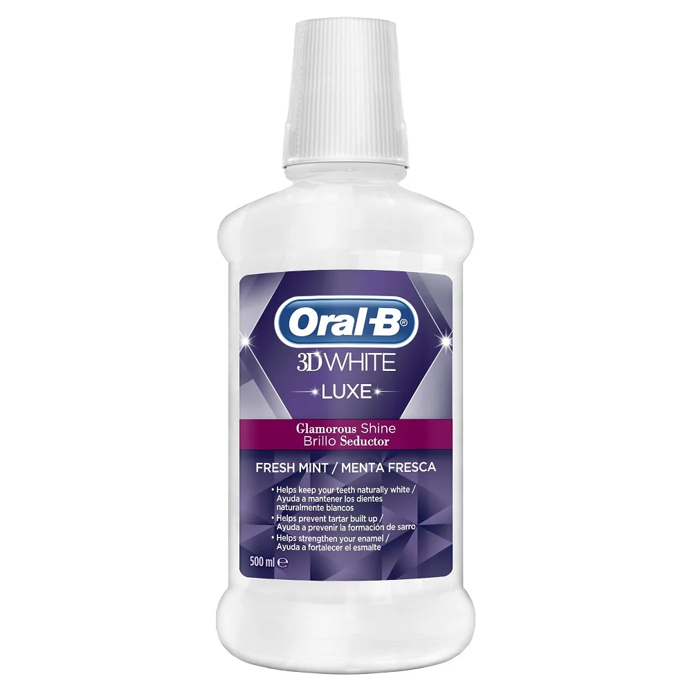 Apa de gura 3D White Luxe Glamourous Shine, 500ml, Oral-B