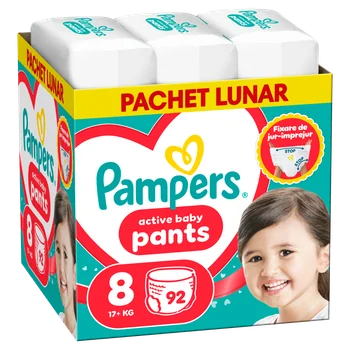 Scutece-chilotel Active Baby PantsXXL Marimea 8, 17kg+, 92 bucati, Pampers