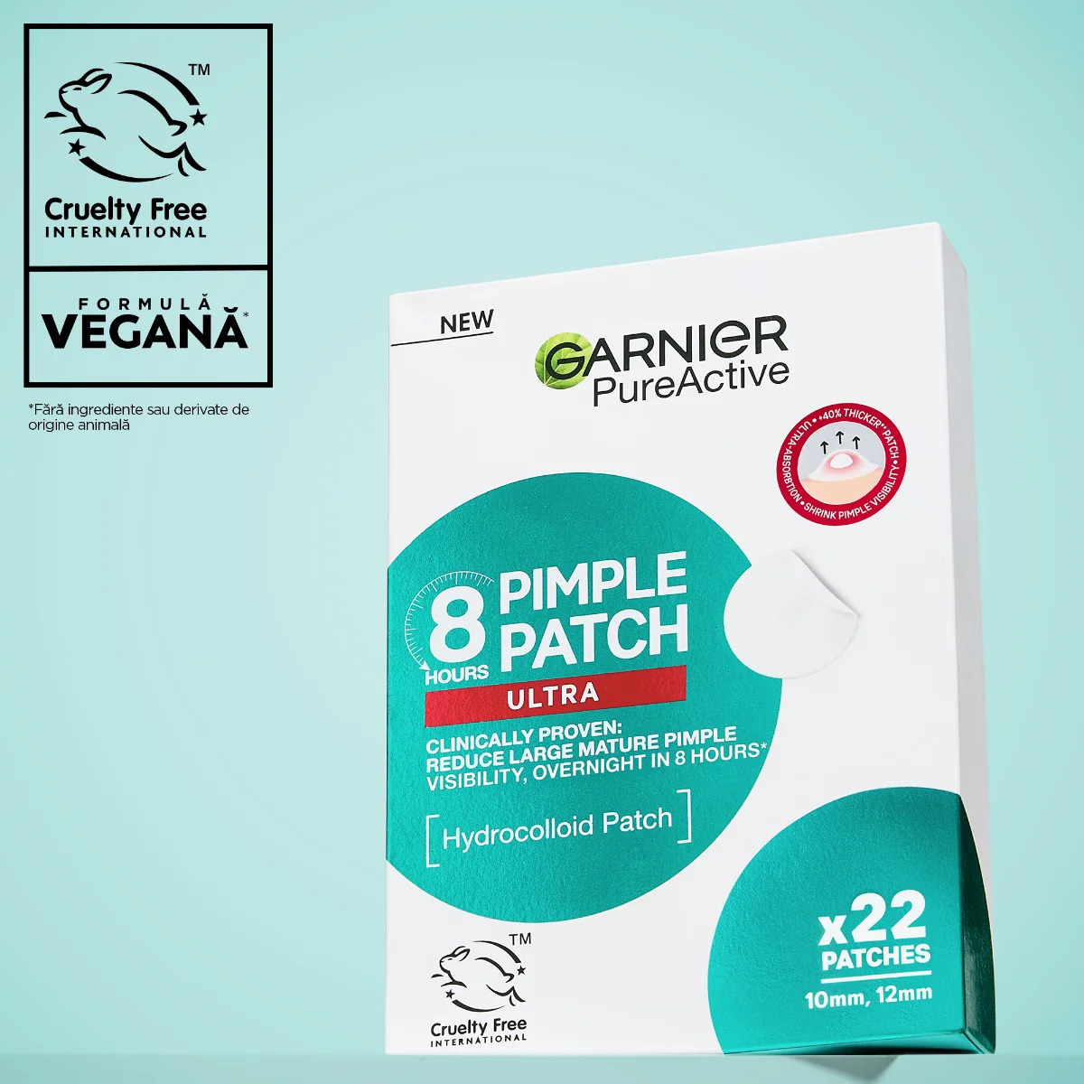 Plasturi pentru cosuri Pure Active Ultra, 22 bucati, Garnier