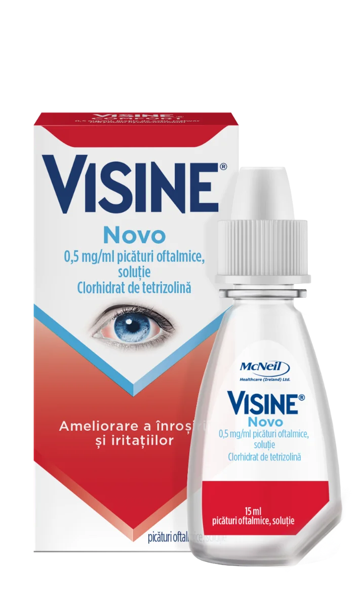 Visine Novo 0,5 mg/ml Picaturi oftalmice solutie, 15ml, McNeil Healthcare