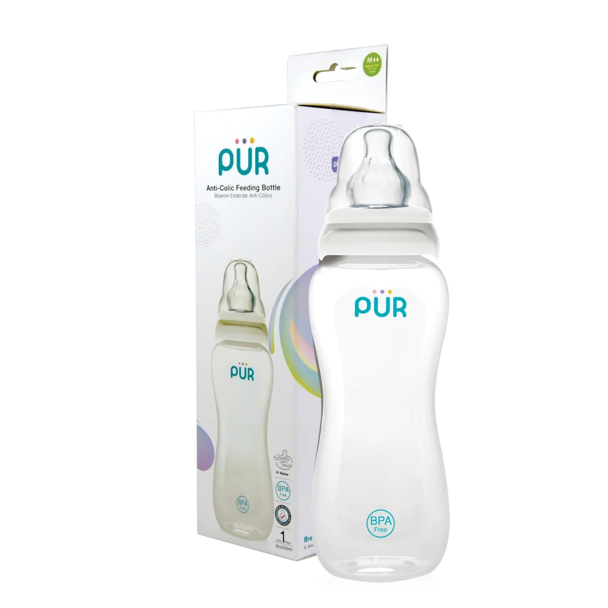 Biberon Comfort, 250ml, PUR
