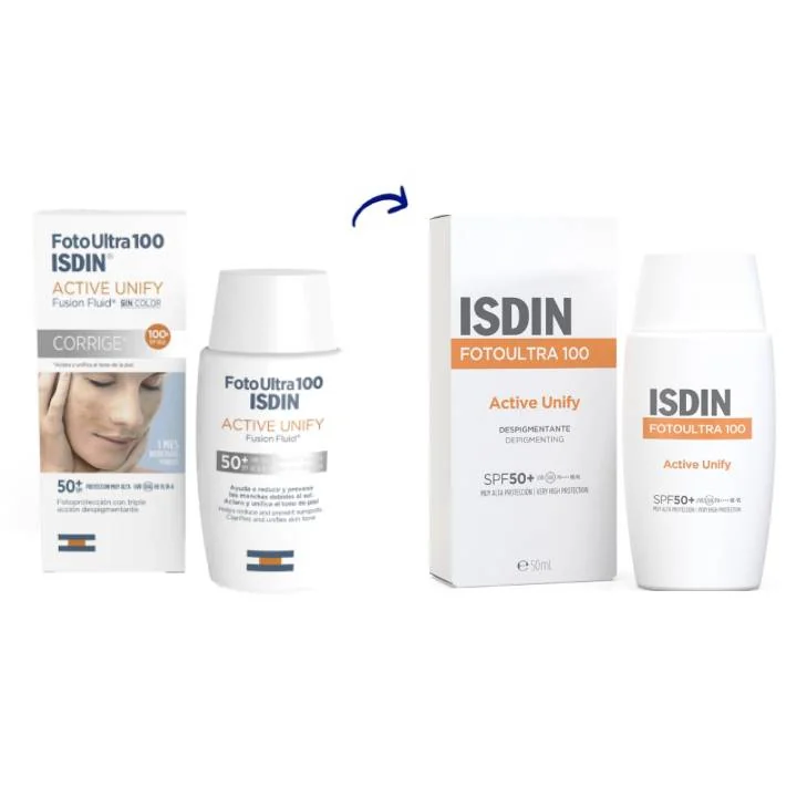 Fotoultra 100 Active Unify Fusion Fluid cu SPF50, 50ml, Isdin