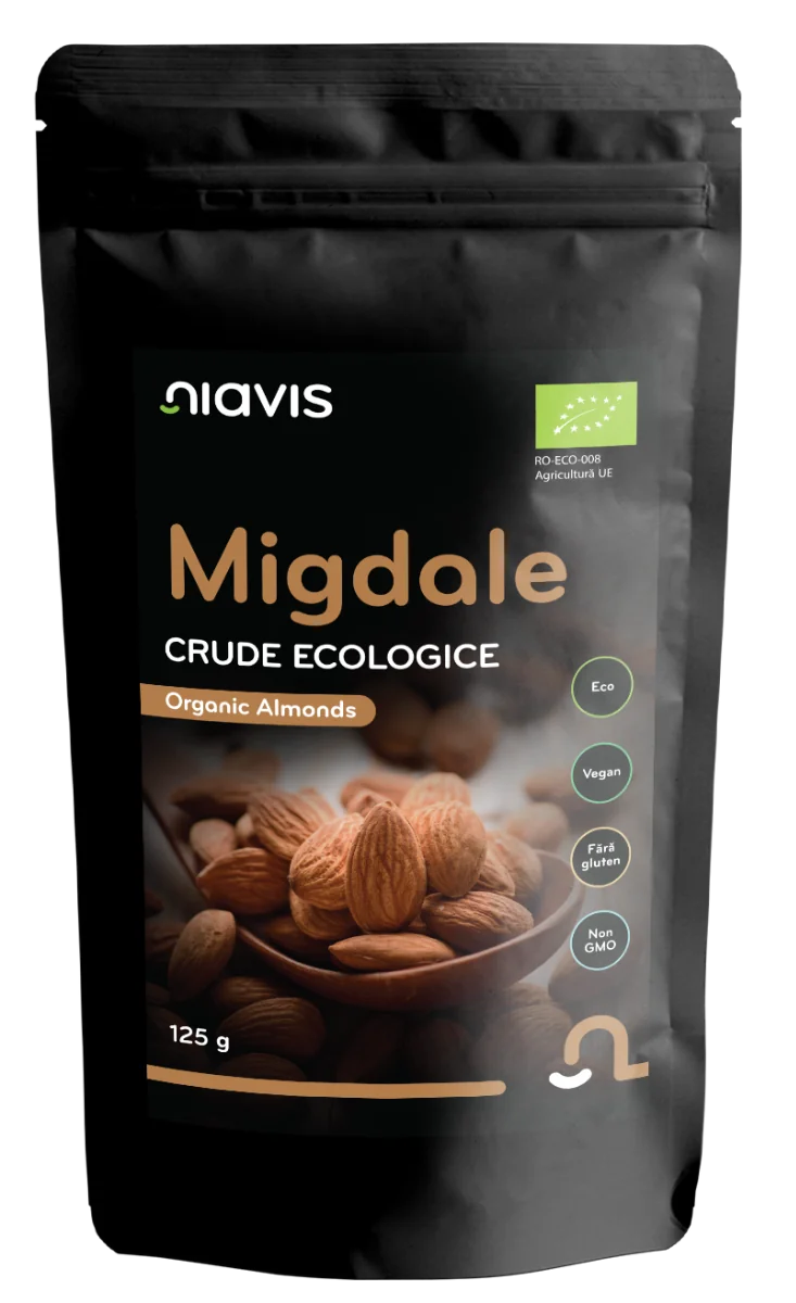 Migdale crude ecologice, 125g, Niavis