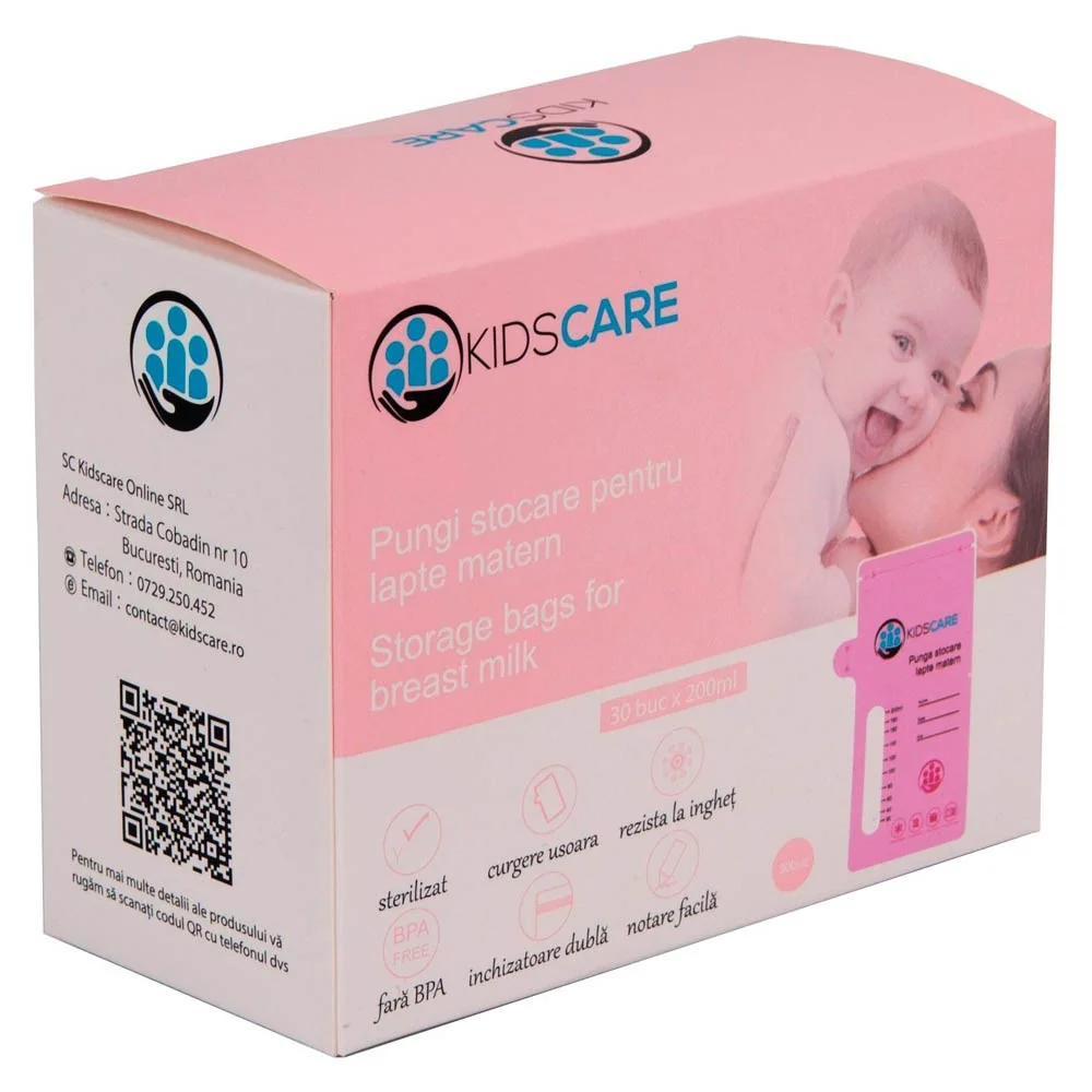 Set pungi de stocare pentru laptele matern KC130, 30 bucati, KidsCare