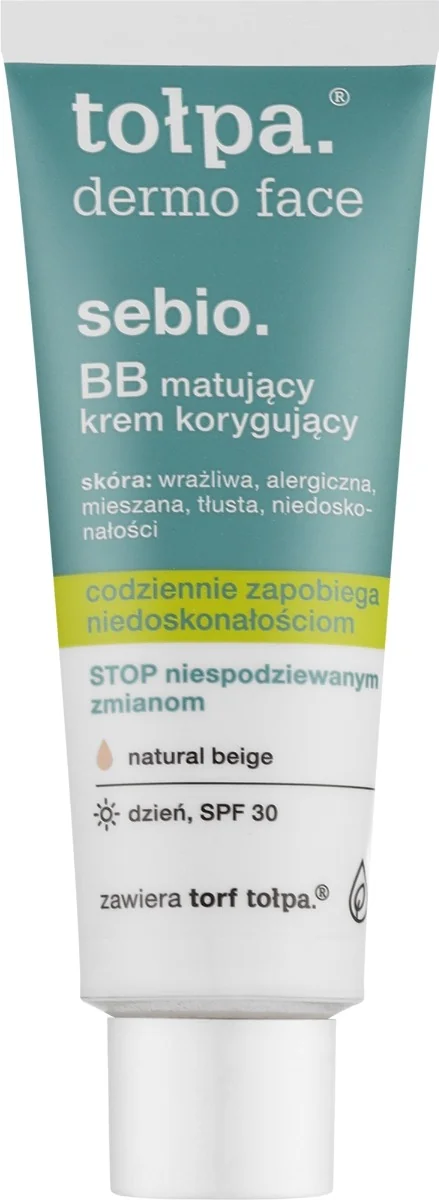 BB cream matifiant SPF30 pentru ten gras si acneic Dermo Face Sebio, 40ml, Tołpa
