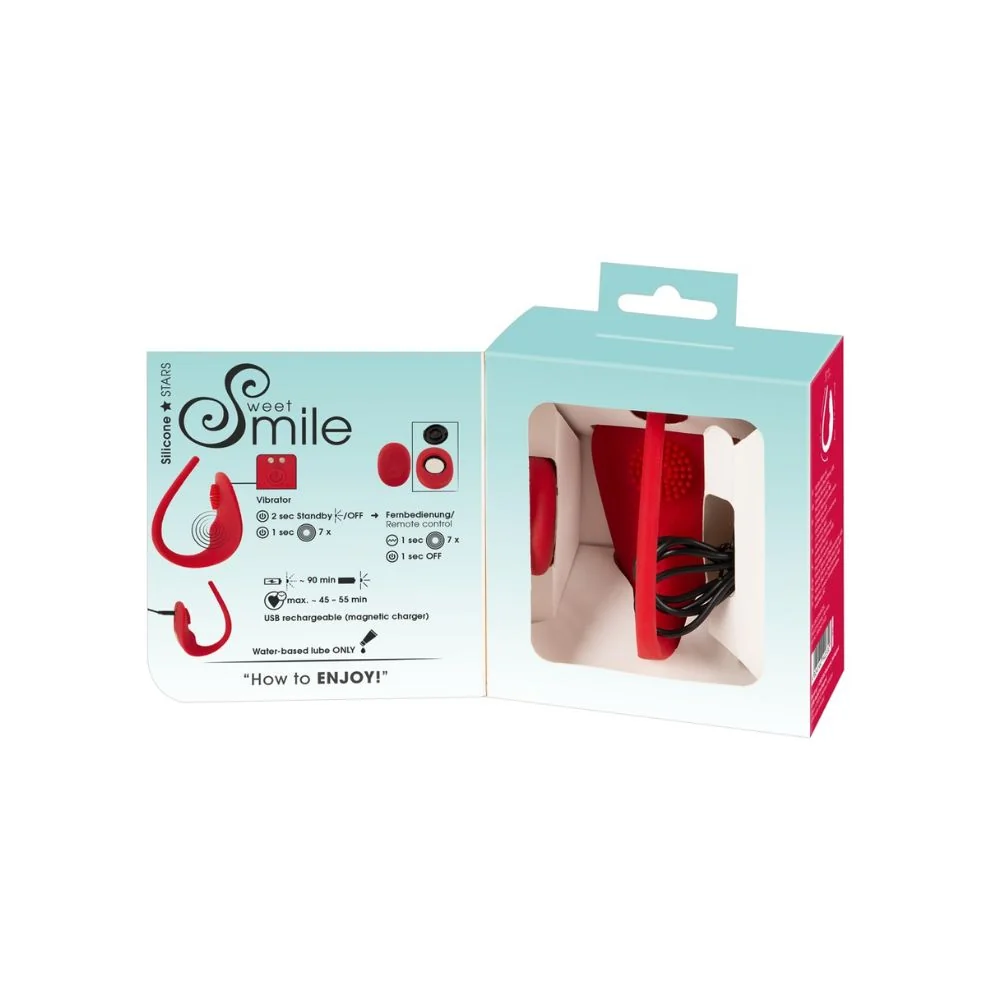 Vibrator RC rosu Slim Panty, 1 bucata, Sweet Smile