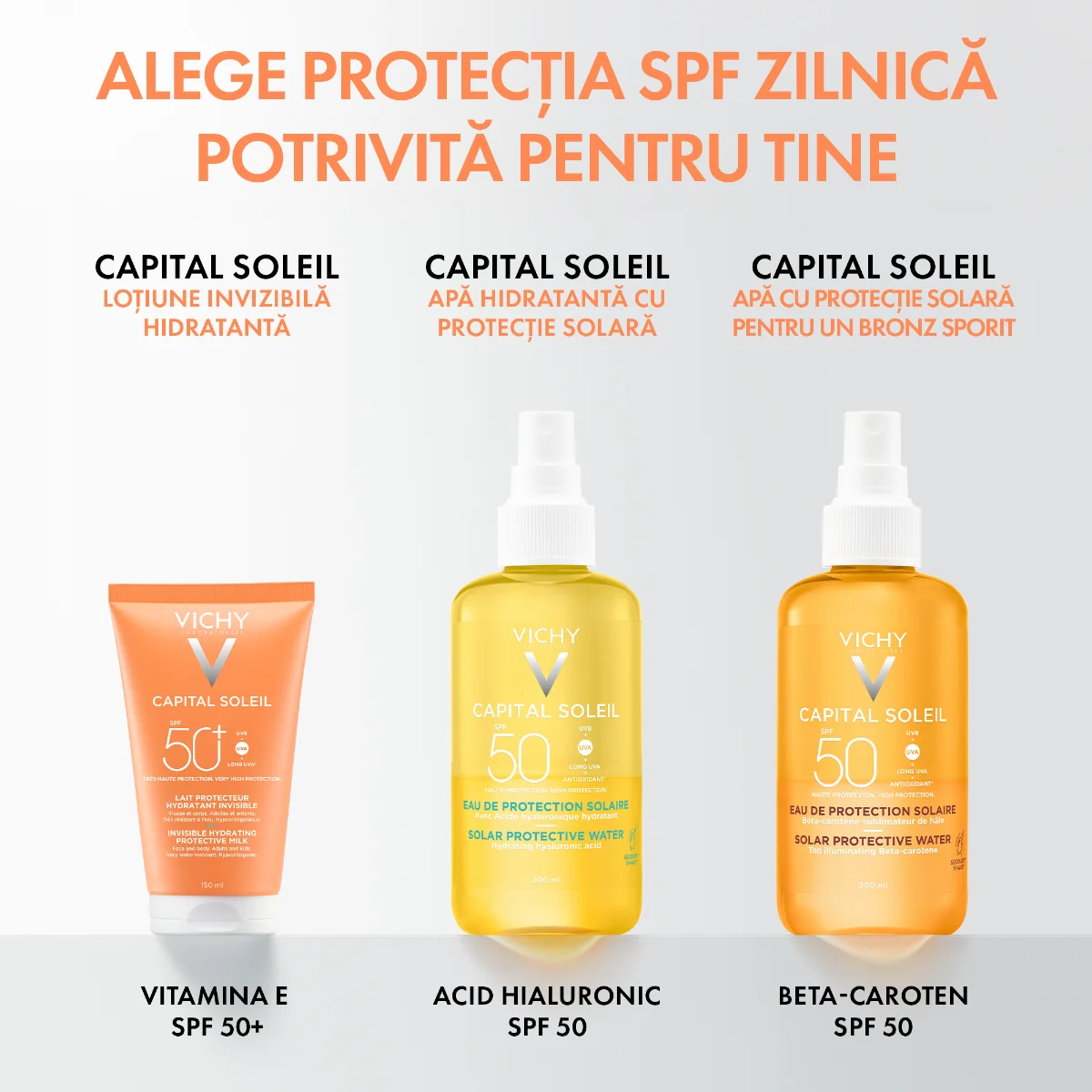 Lotiune protectoare hidratanta SPF50+ Capital Soleil, 150ml, Vichy