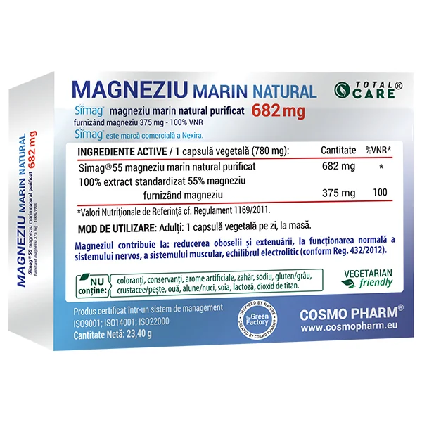 Magneziu Marin 682mg, 30 capsule, Cosmopharm 