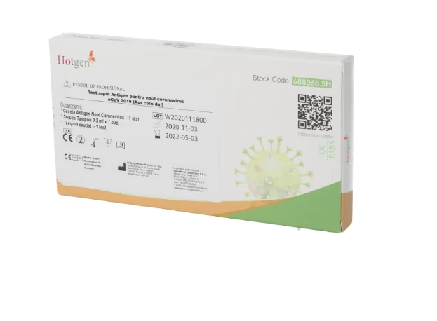 Test rapid Antigen SARS-CoV-2 cu Aur coloidal Hotgen, 1 bucata, Beijing Hotgen Biotech