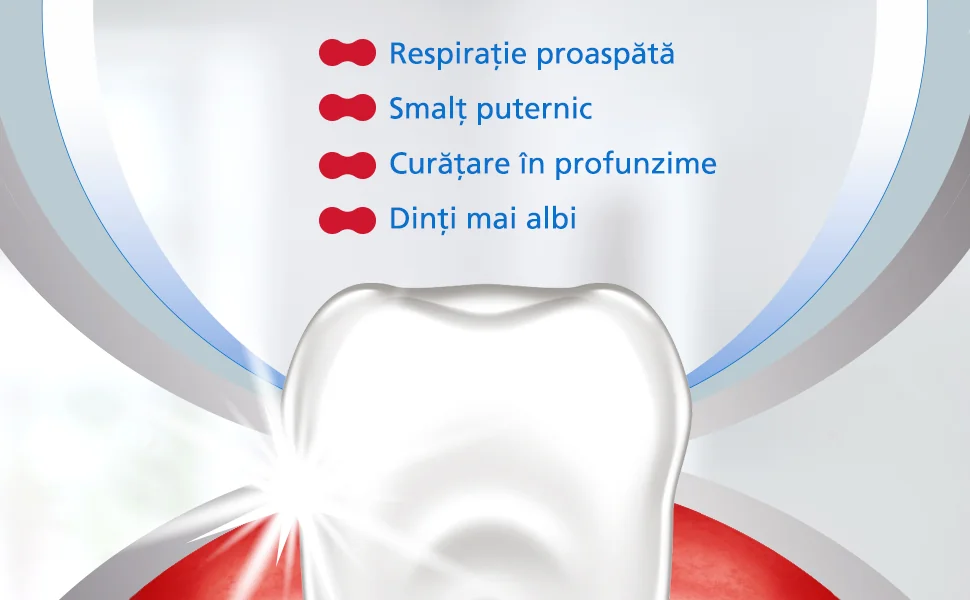 4 beneficii: Respiratie proaspata, smalt puternic, curatare in profunzime si dinti mai albi 4 beneficii: Respiratie proaspata, smalt puternic, curatare in profunzime si dinti mai albi