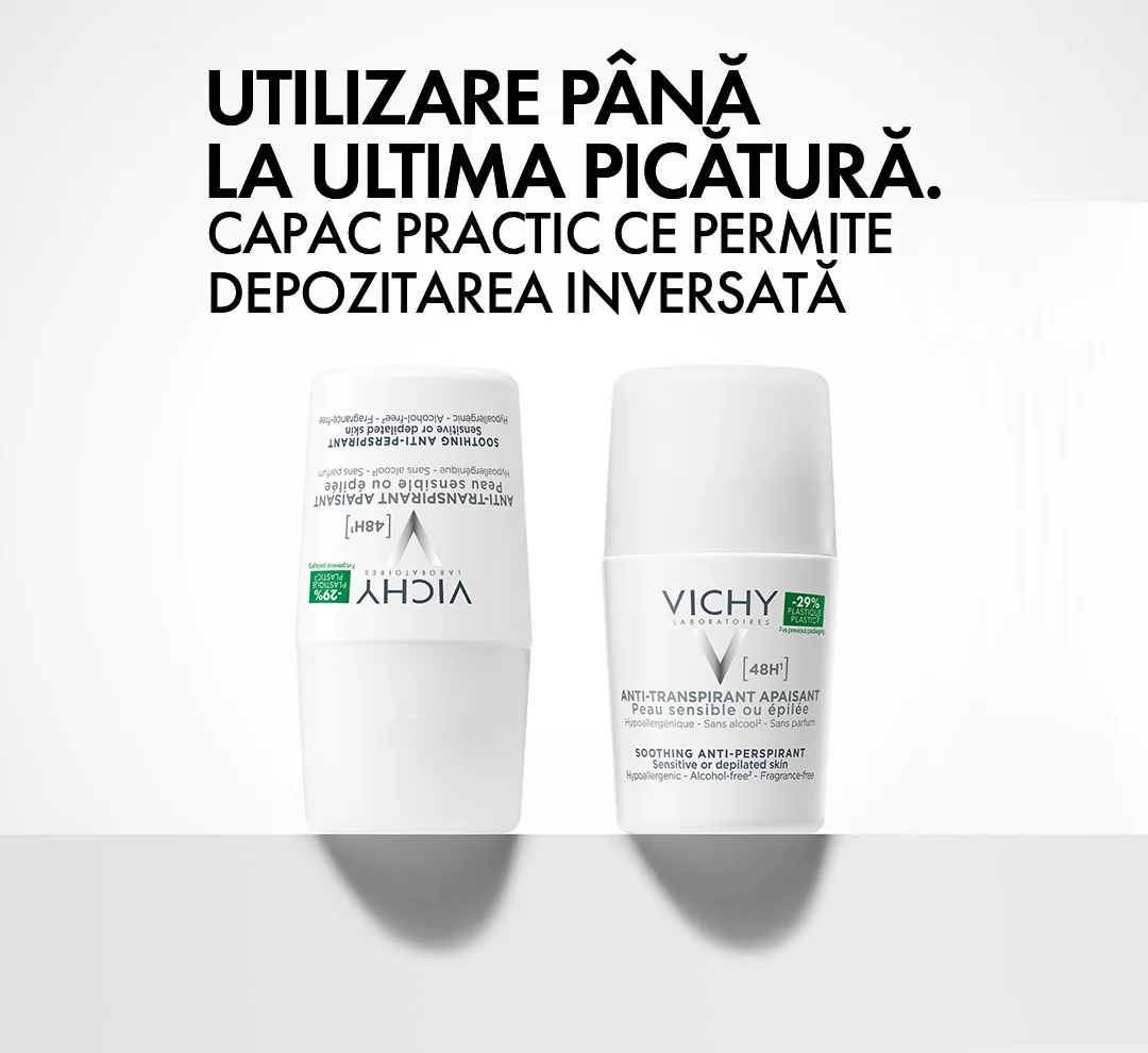 Deodorat roll-on fara parfum pentru piele sensibila 48h, 50ml, Vichy