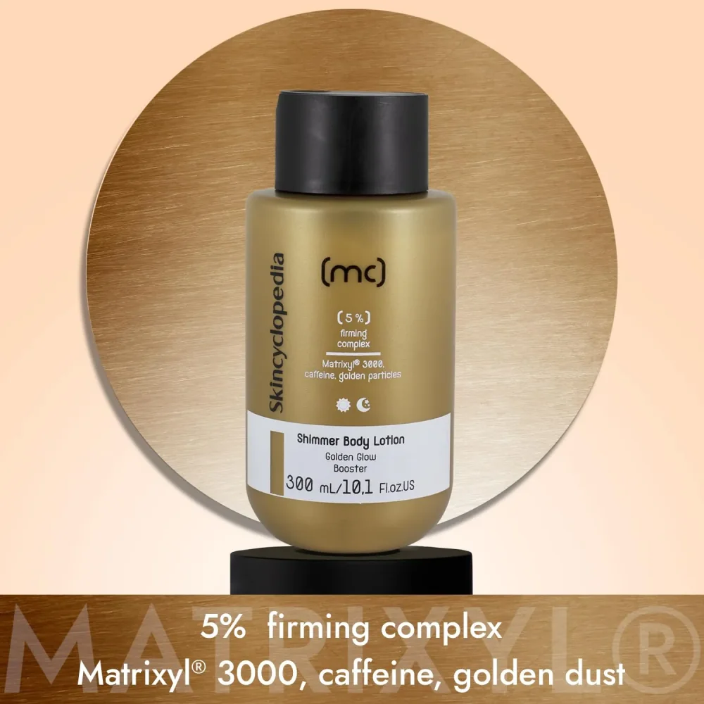Lotiune de corp shimmer cu 5% complex de fermitate, 300ml, Skincyclopedia