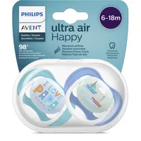 Set suzete Ultra Air pentru 6-18 luni SCF080/03, 2 bucati, Philips Avent