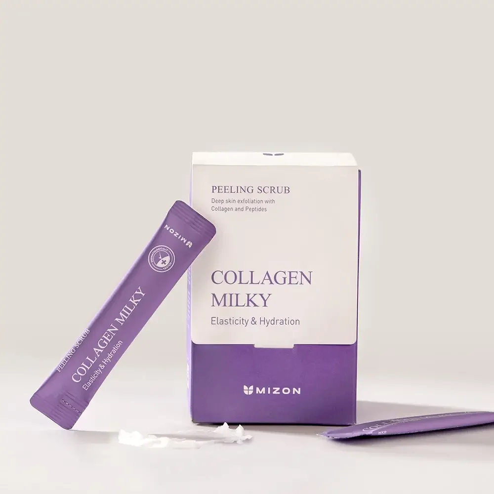 Scrub facial cu colagen si efect de peeling, 40 bucati, Mizon