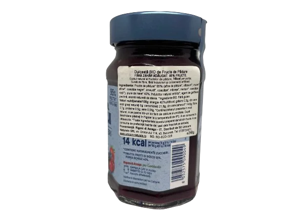 Dulceata Bio de fructe de padure fara zahar, 240g, Rigoni di Asiago