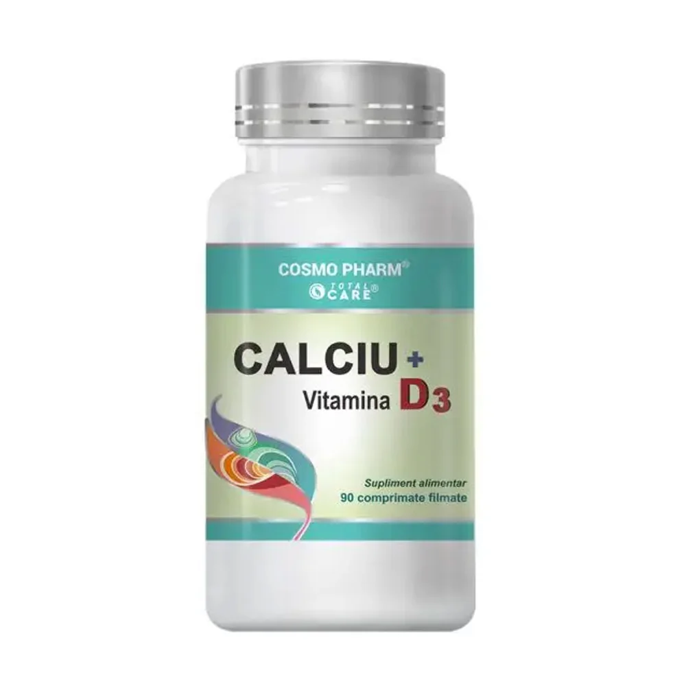Calciu + Vitamina D3, 90 tablete, Cosmopharm 