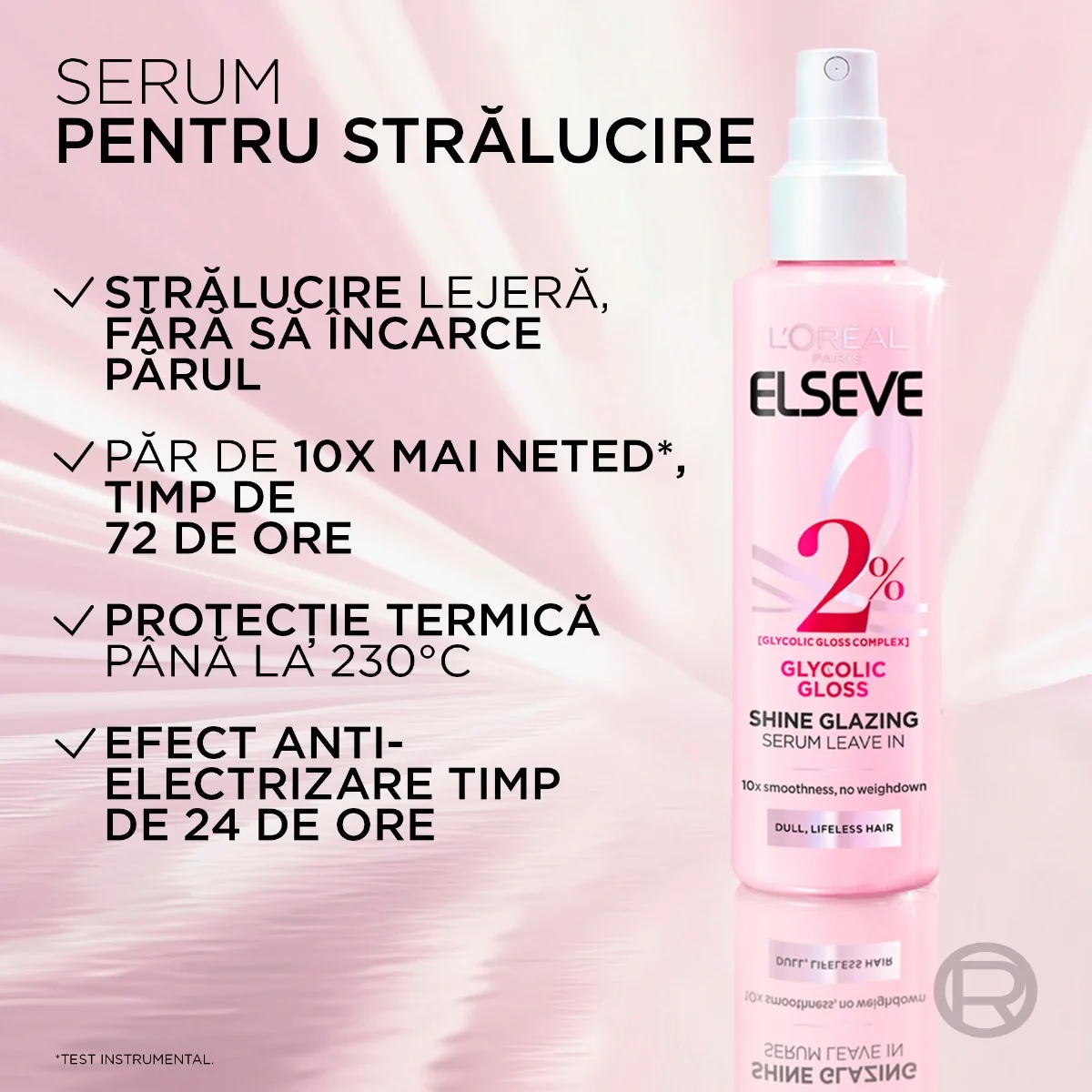 Serum pentru stralucirea parului Glycolic Gloss, 150ml, Elseve 