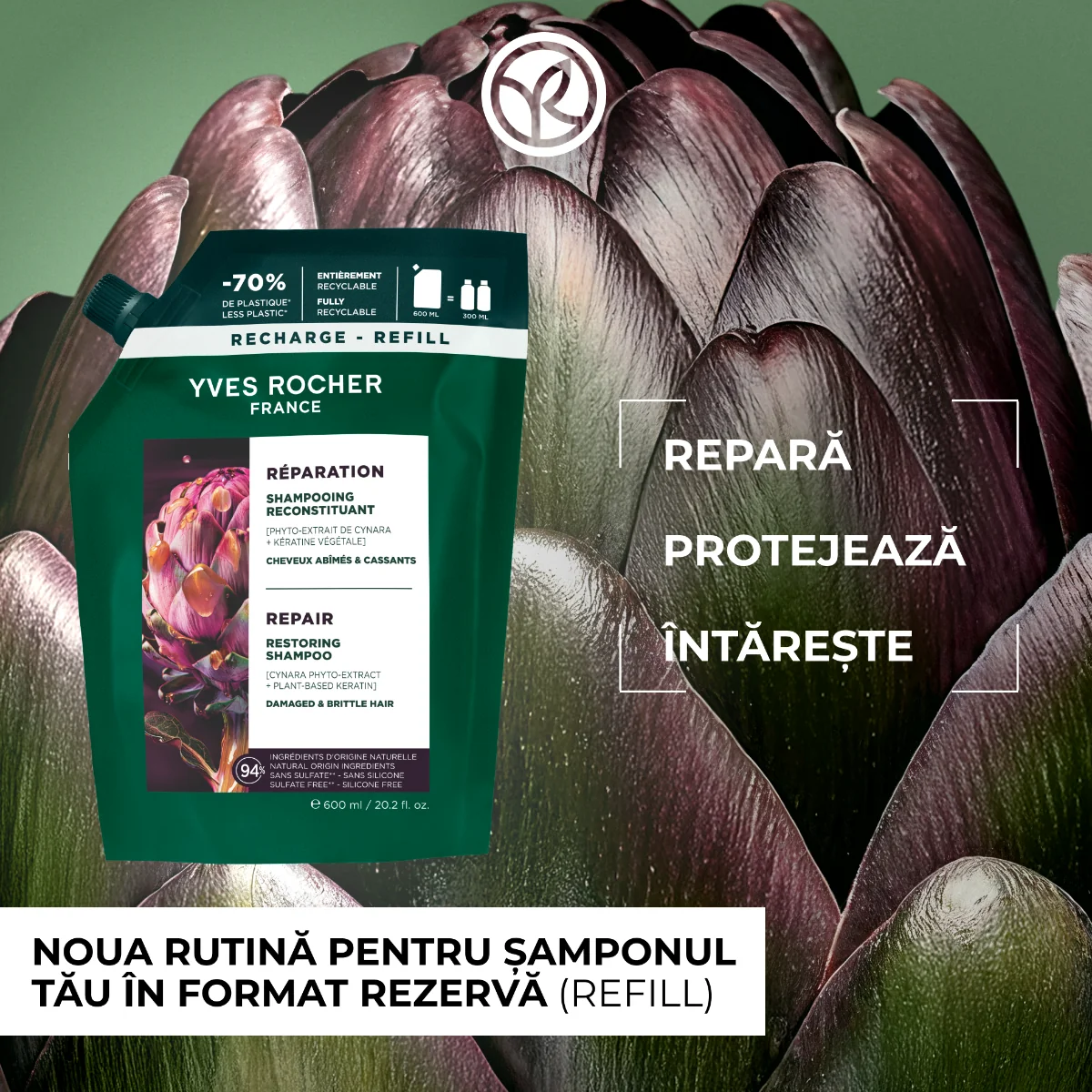 Rezerva sampon reparator, 600ml, Yves Rocher