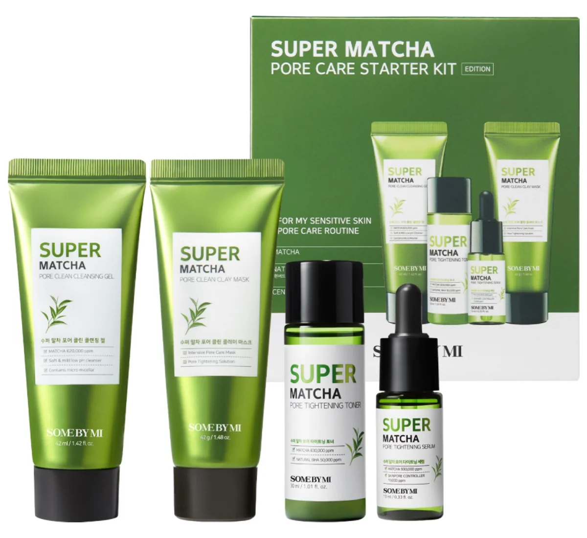 Kit pentru ingrijirea porilor cu matcha Matcha Line, Some By Mi