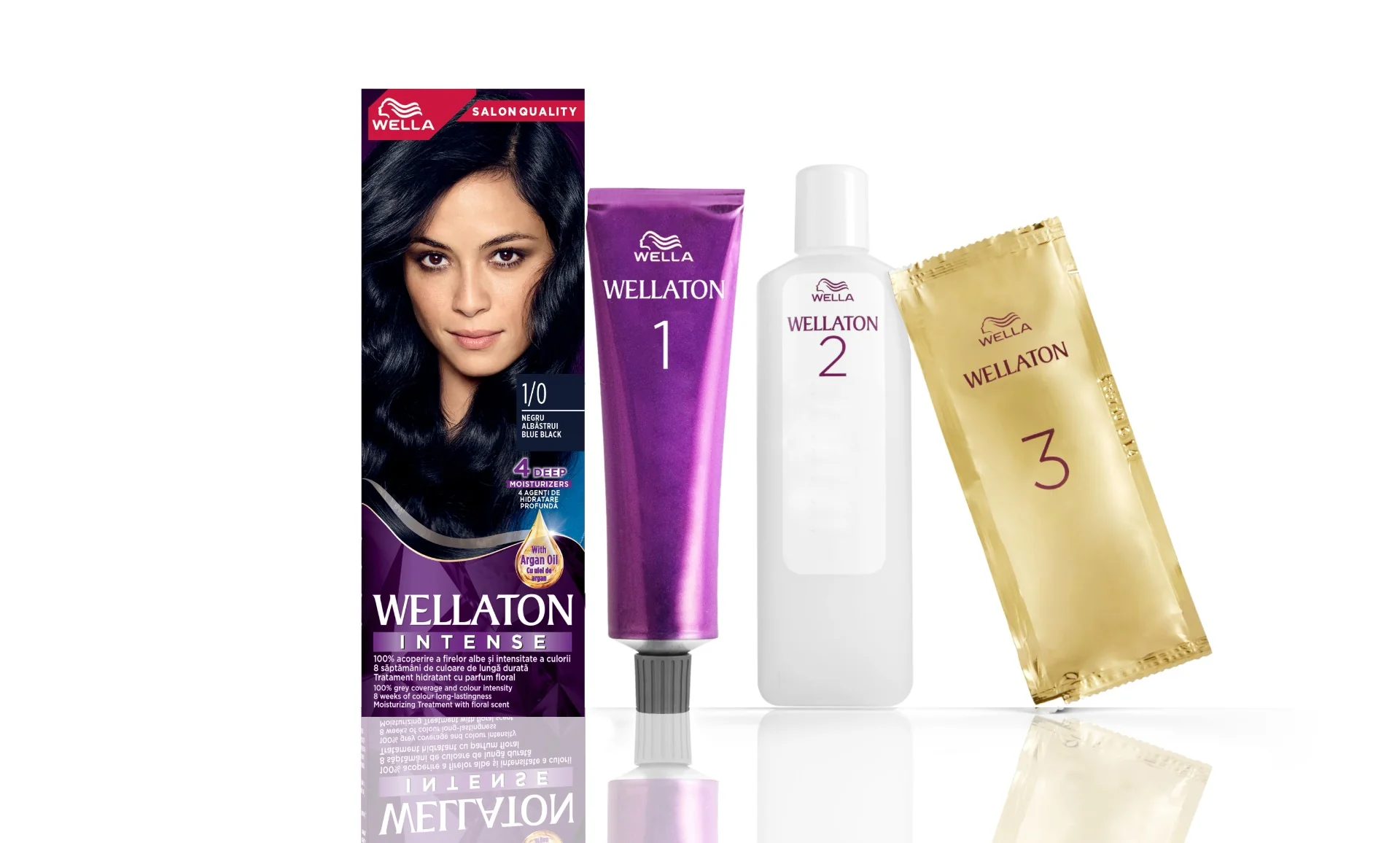 Vopsea de par permanenta Negru Albastrui 1.0 Wellaton, 110ml, Wella
