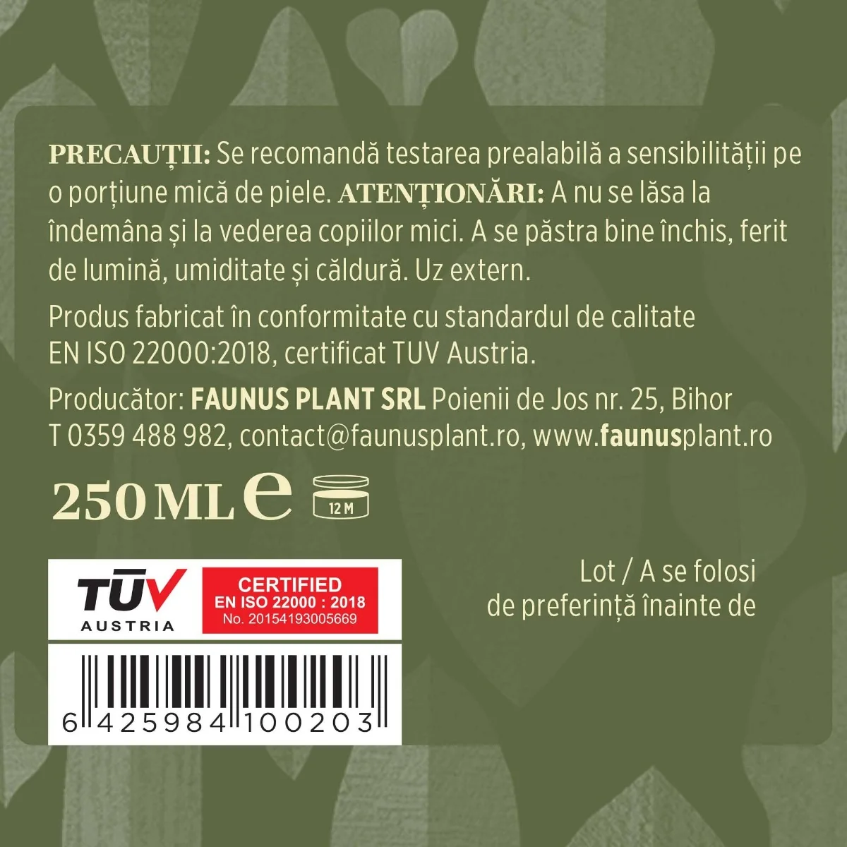 Gel pentru dureri reumatice Reumaticus, 250ml, Faunus Plant
