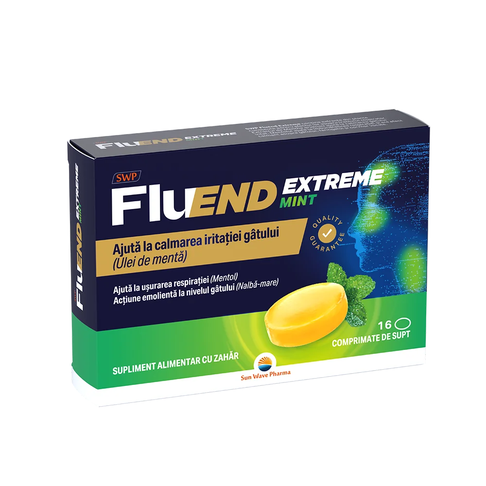 Fluend Extreme, 16 comprimate de supt, Sun Wave Pharma 