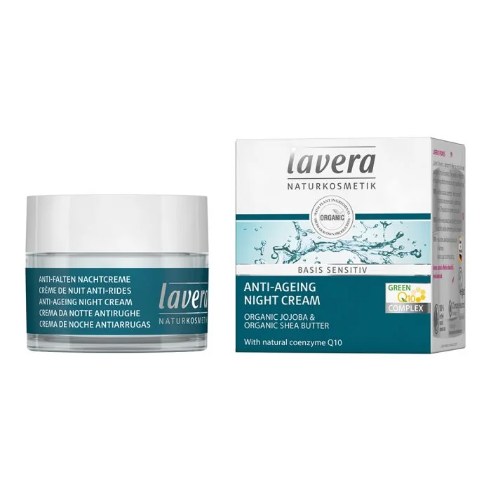 Crema de noapte anti-age cu coenzima Q10 Bio Basis Sensitiv, 50ml, Lavera