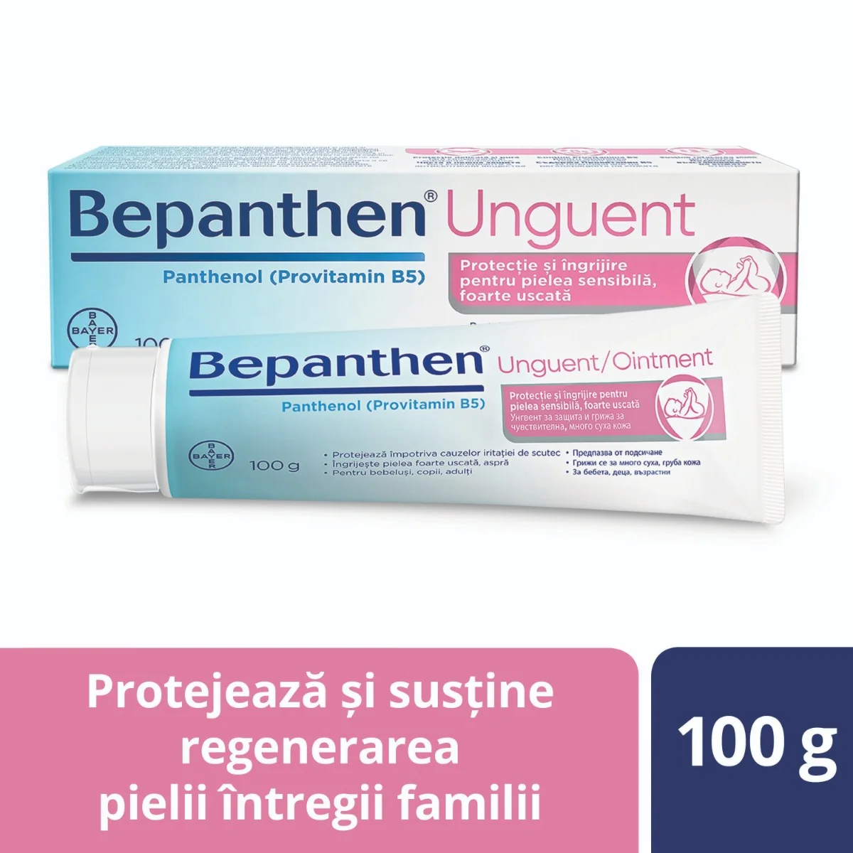 Unguent pentru iritatiile de scutec cu 5% panthenol Bepanthen, 100g, Bayer